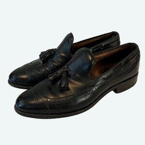 Allen Edmonds Berwick Tasseled Wing TIp Slip-on Black Loafers Vintage Size 8.5 B